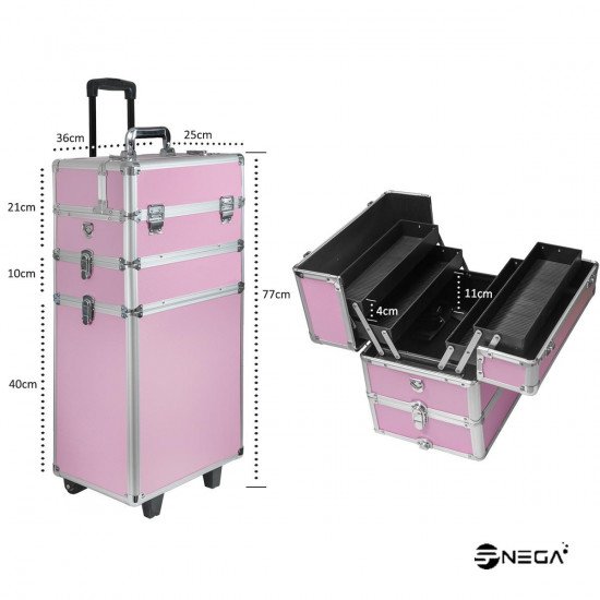 Kozmetički kofer -XL pink Kozmetički koferi i kolice