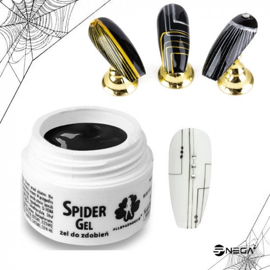 Spider barvni gel ČRN, 3ml Spider barvni gel ČRN, 3ml Nohti