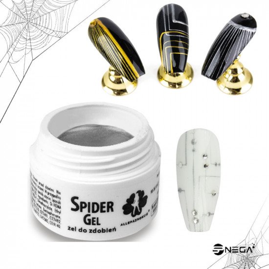 Spider barvni gel SREBRN, 3ml Nohti