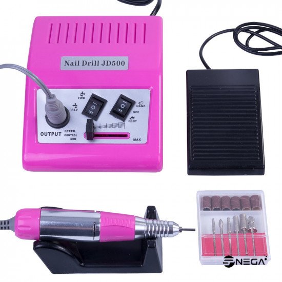 Electric drill machine for manicure JD500 40W dark pink Nail drill and accessories