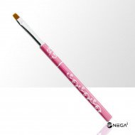 ČOPIČ ZA UV GEL 6 naravne dlake, kovinski-pink 